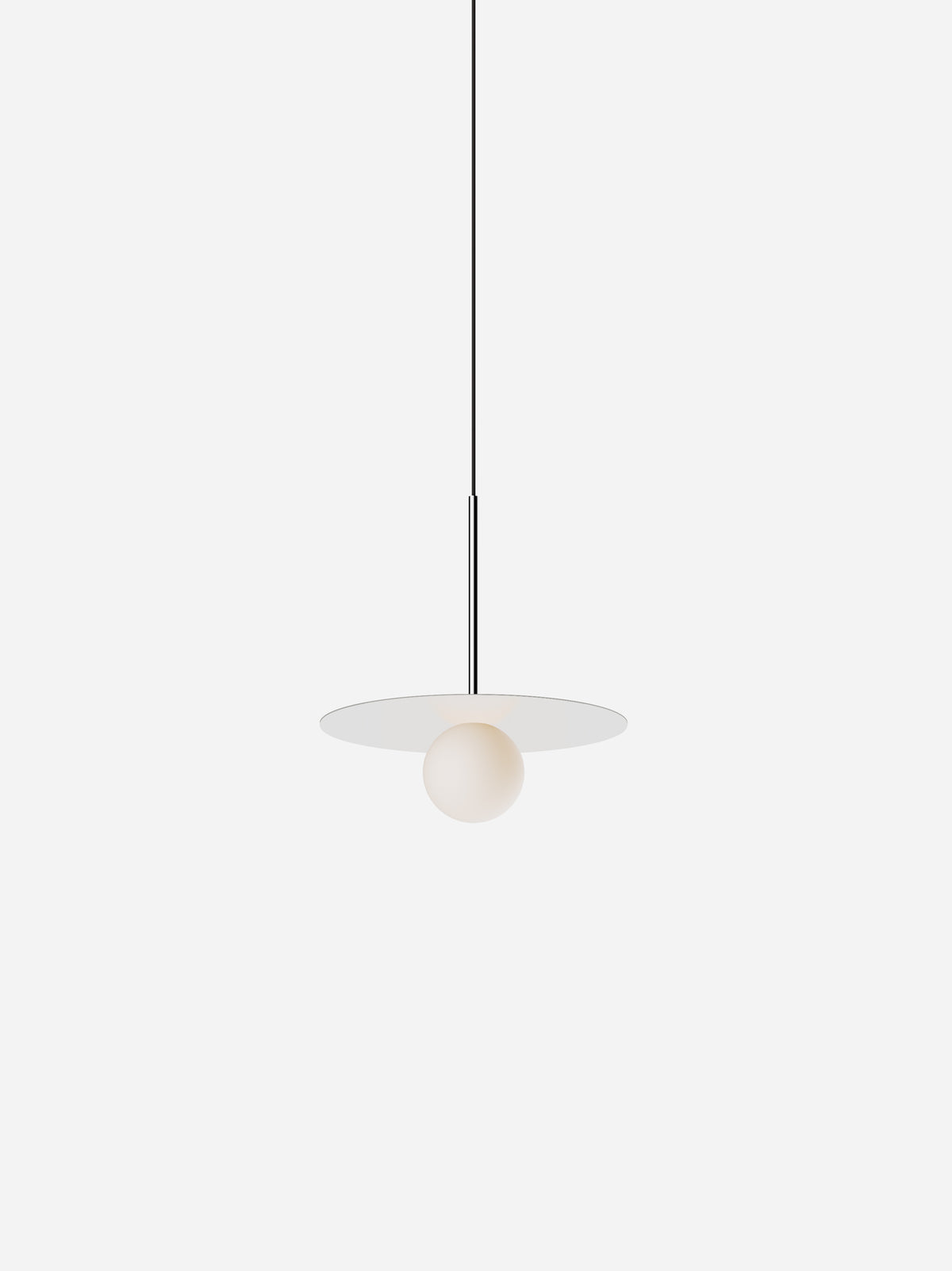 Pablo Bola Disc Colors LED Pendant in 12", White, Chrome