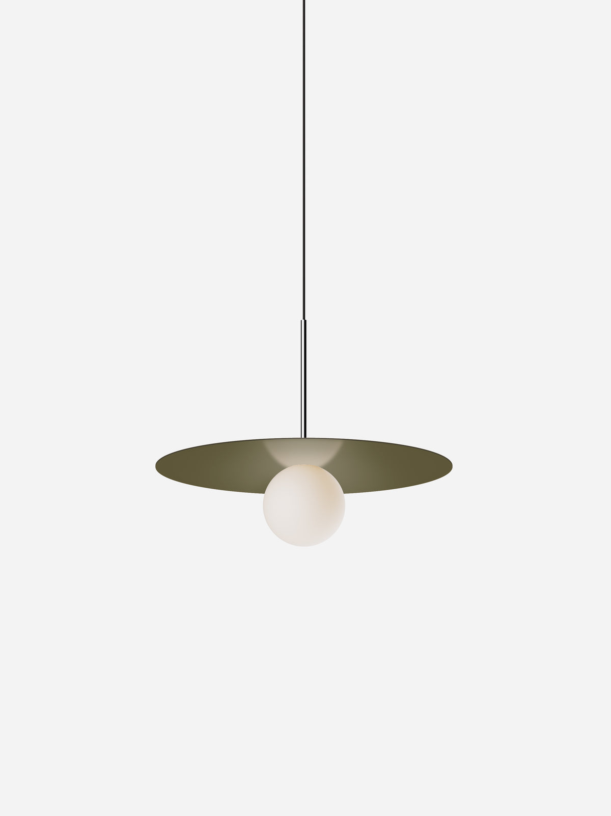 Pablo Bola Disc Colors LED Pendant in 18", Moss, Chrome