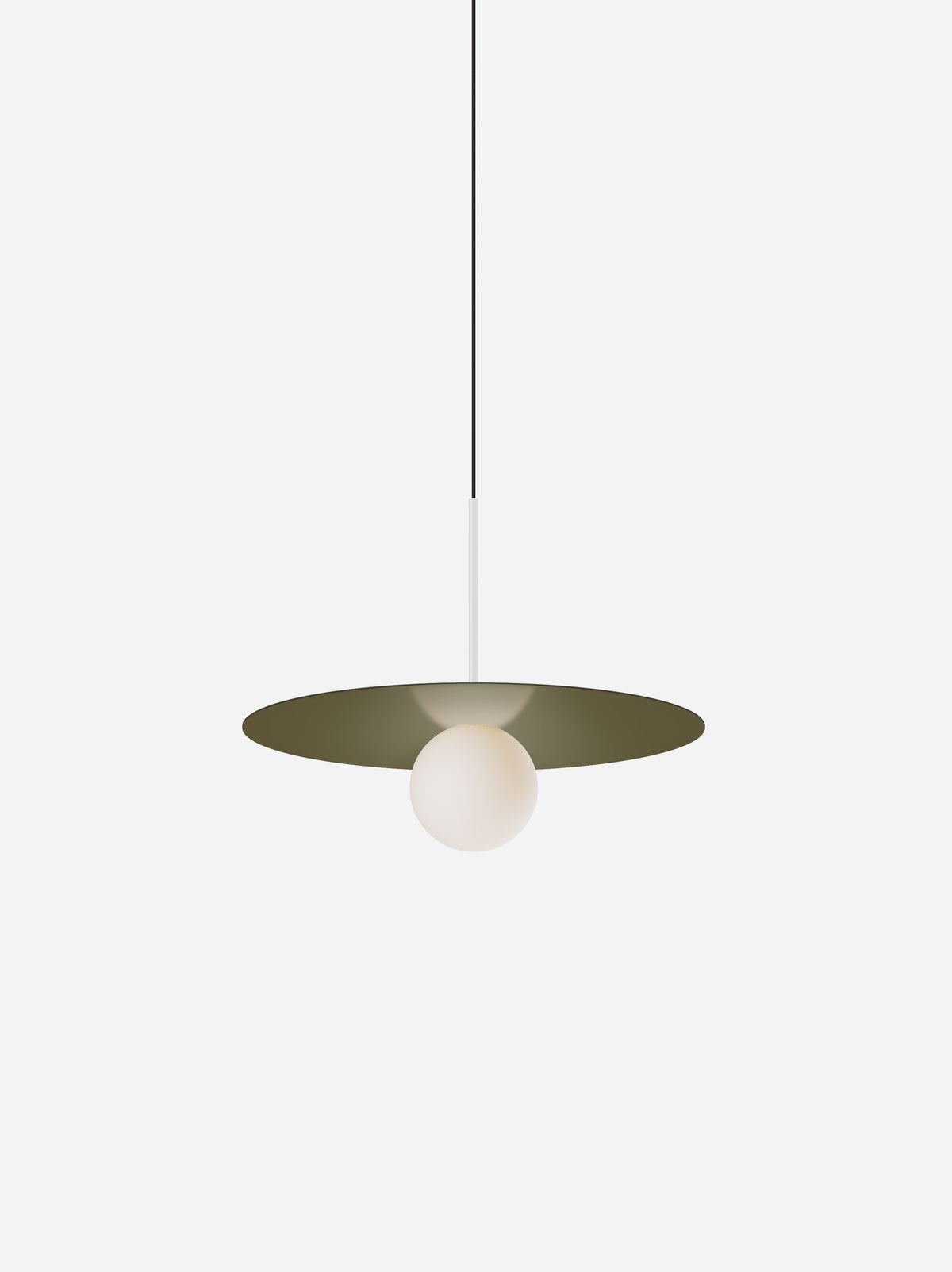 Pablo Bola Disc Colors LED Pendant in 18", Moss, Matte White