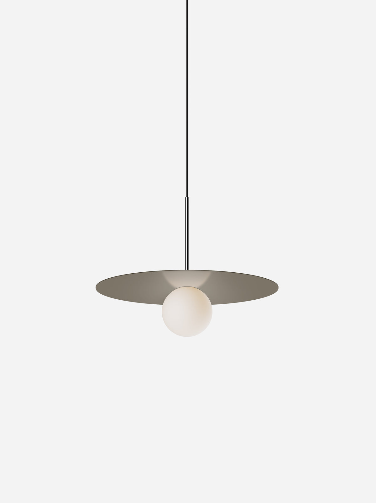 Pablo Bola Disc Colors LED Pendant in 18", Taupe, Chrome