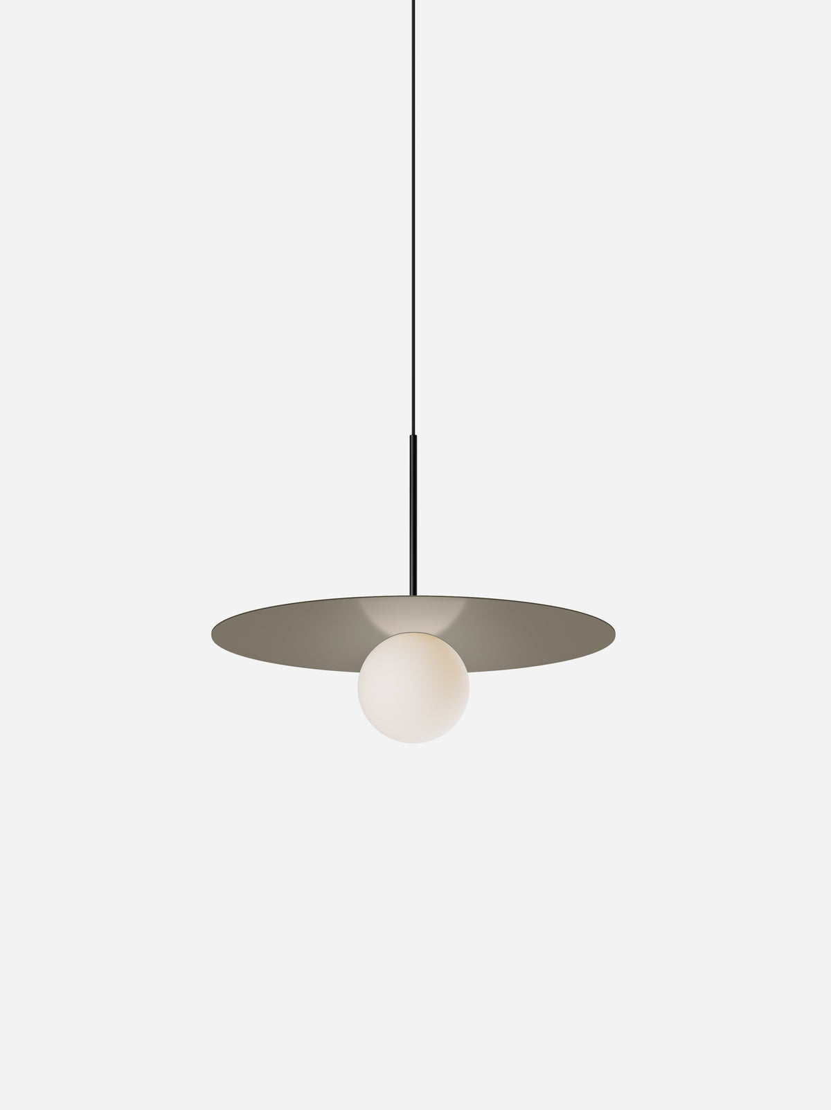 Pablo Bola Disc Colors LED Pendant in 18", Taupe, Matte Black