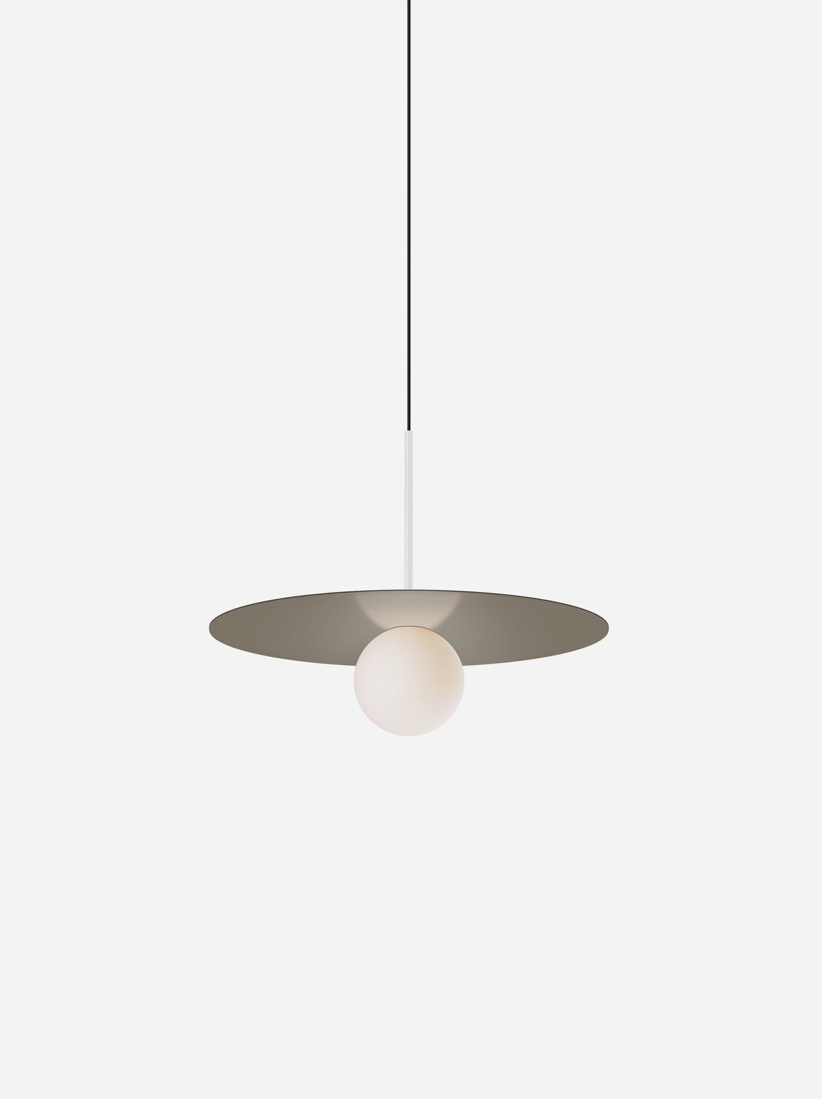 Pablo Bola Disc Colors LED Pendant in 18", Taupe, Matte White