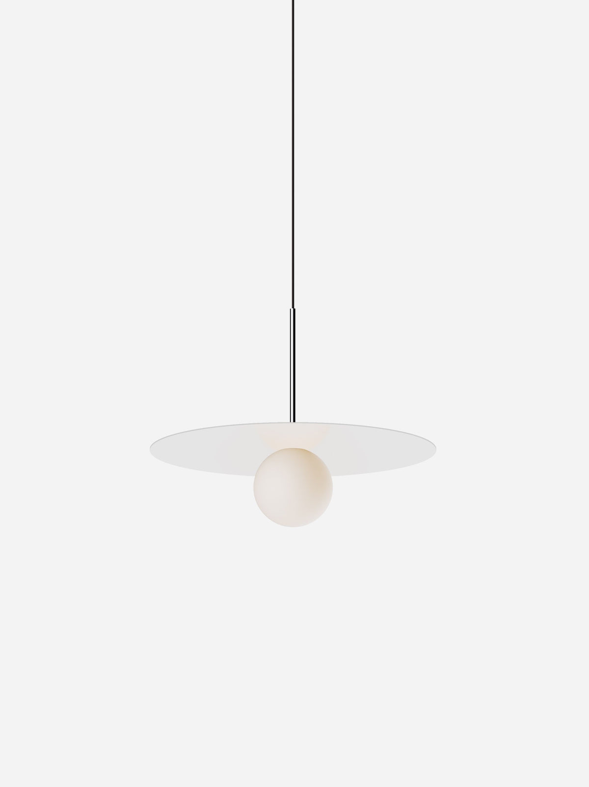 Pablo Bola Disc Colors LED Pendant in 18", White, Chrome