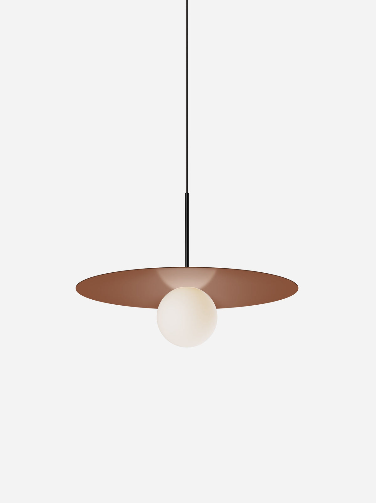 Pablo Bola Disc Colors LED Pendant in 22", Clay, Matte Black