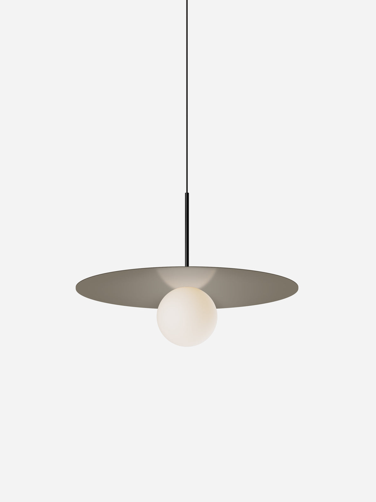 Pablo Bola Disc Colors LED Pendant in 22", Taupe, Matte Black