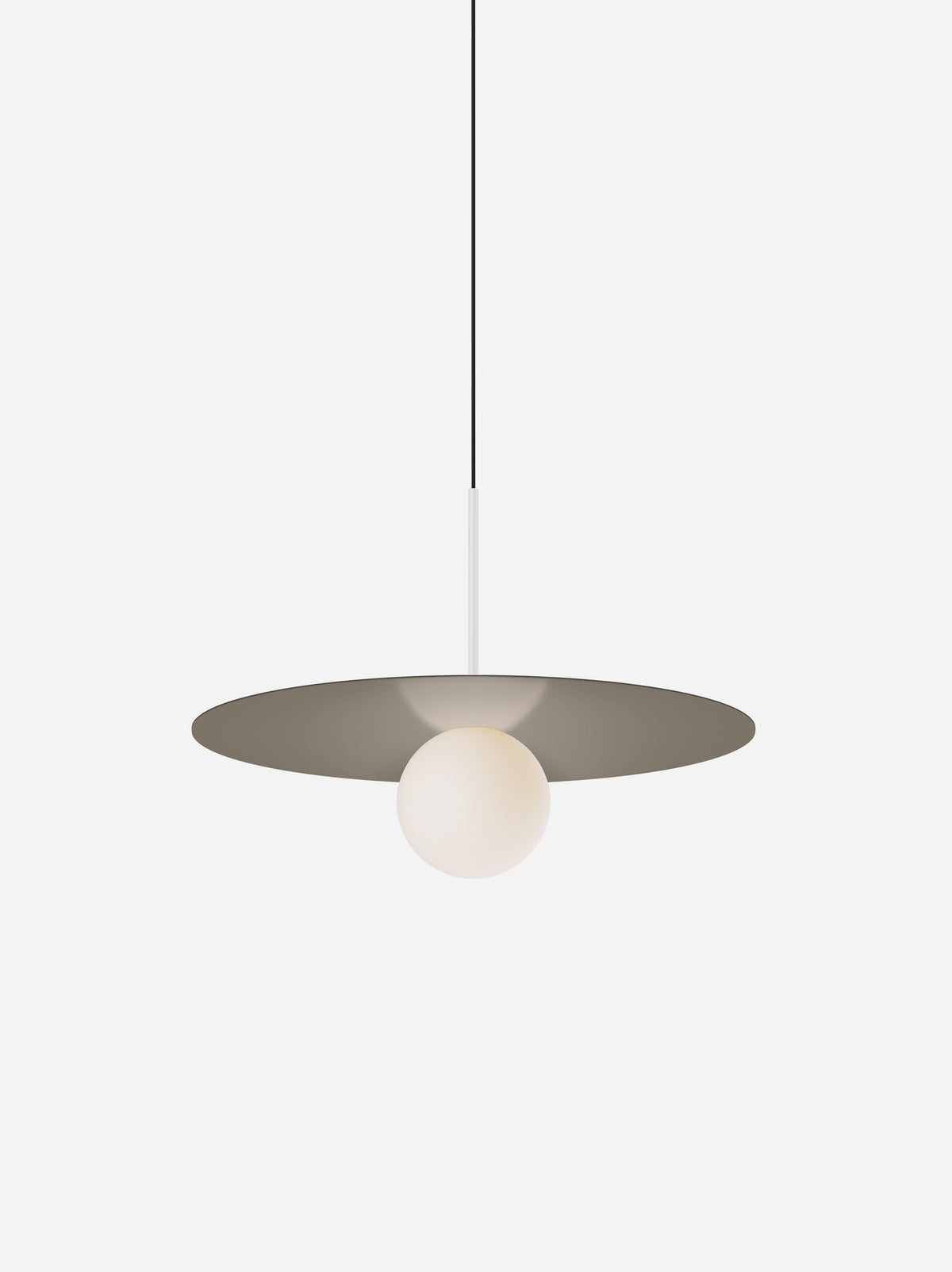 Pablo Bola Disc Colors LED Pendant in 22", Taupe, Matte White