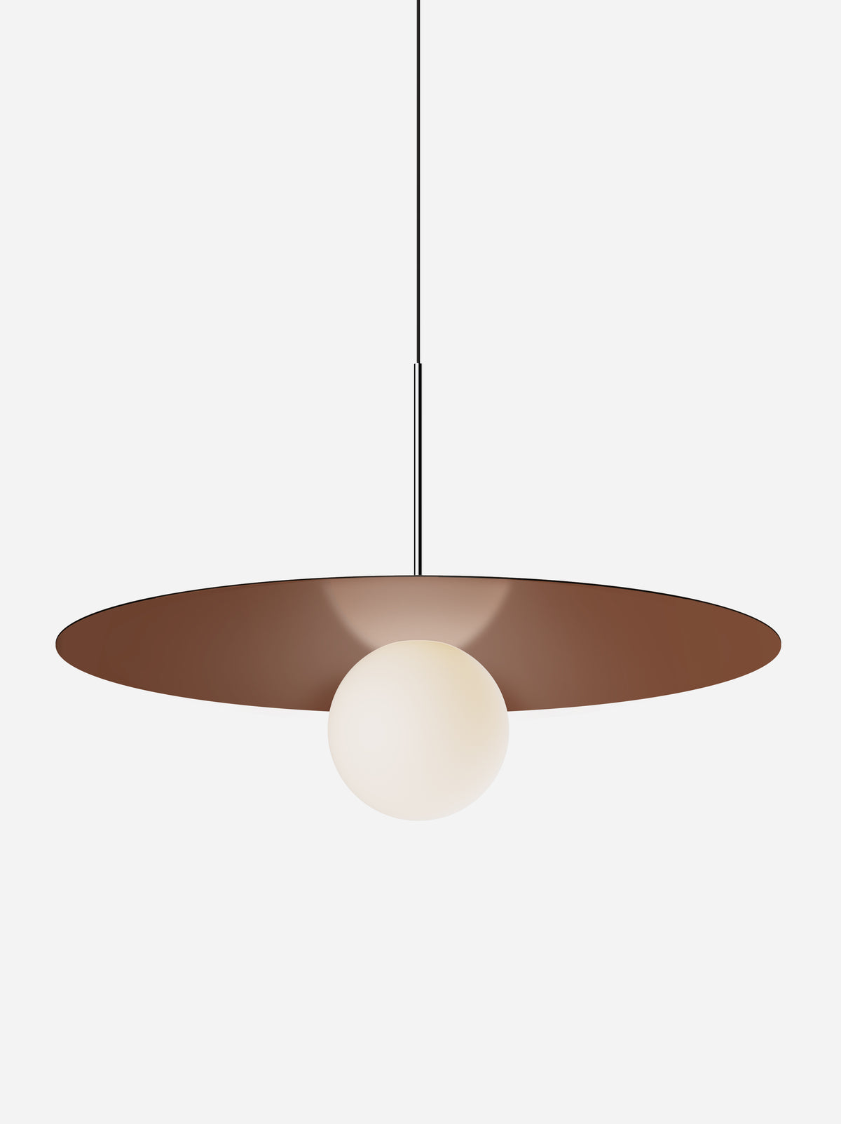 Pablo Bola Disc Colors LED Pendant in 32", Clay, Chrome