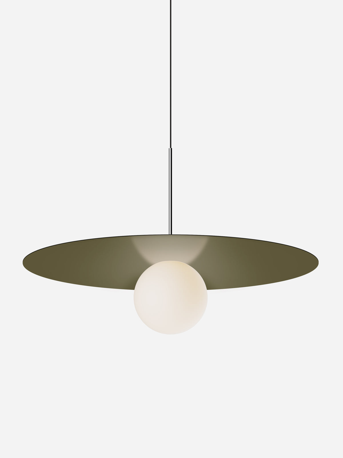 Pablo Bola Disc Colors LED Pendant in 32", Moss, Chrome