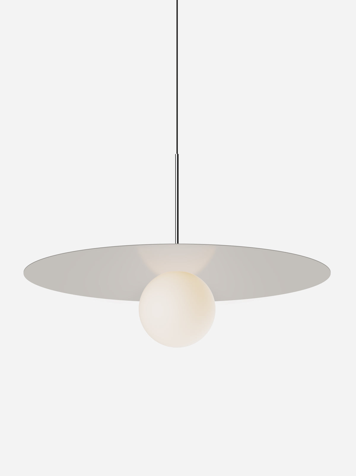 Pablo Bola Disc Colors LED Pendant in 32", Sand, Chrome