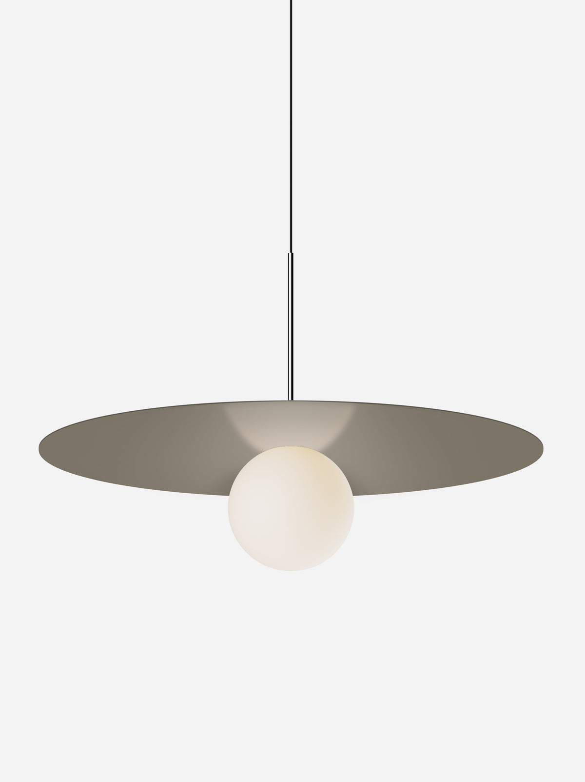 Pablo Bola Disc Colors LED Pendant in 32", Taupe, Chrome