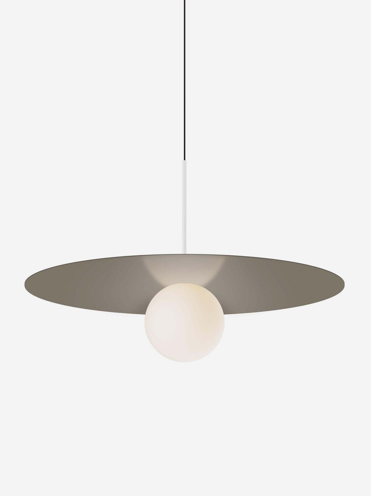 Pablo Bola Disc Colors LED Pendant in 32", Taupe, Matte White