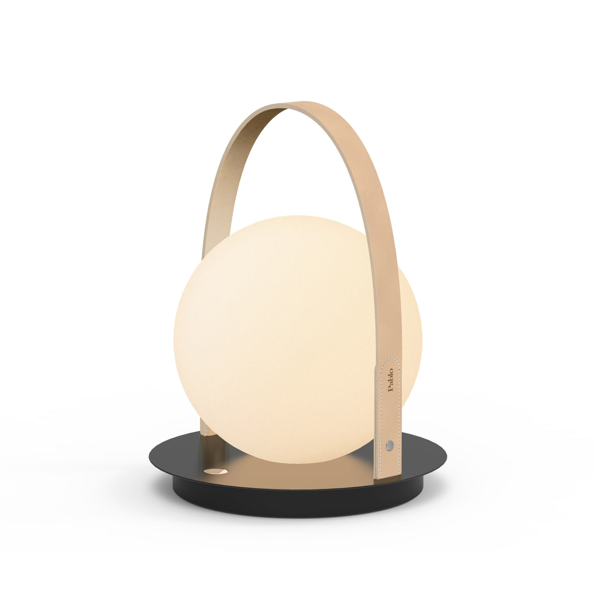 Pablo Bola Lantern in Black Disc with Tan Strap