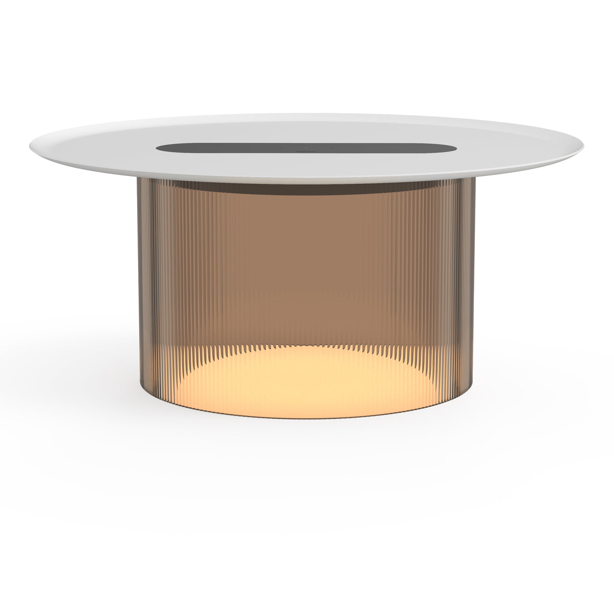 Pablo Carousel Large LED Table Lamp in Bronze Base with White Tray 16"
