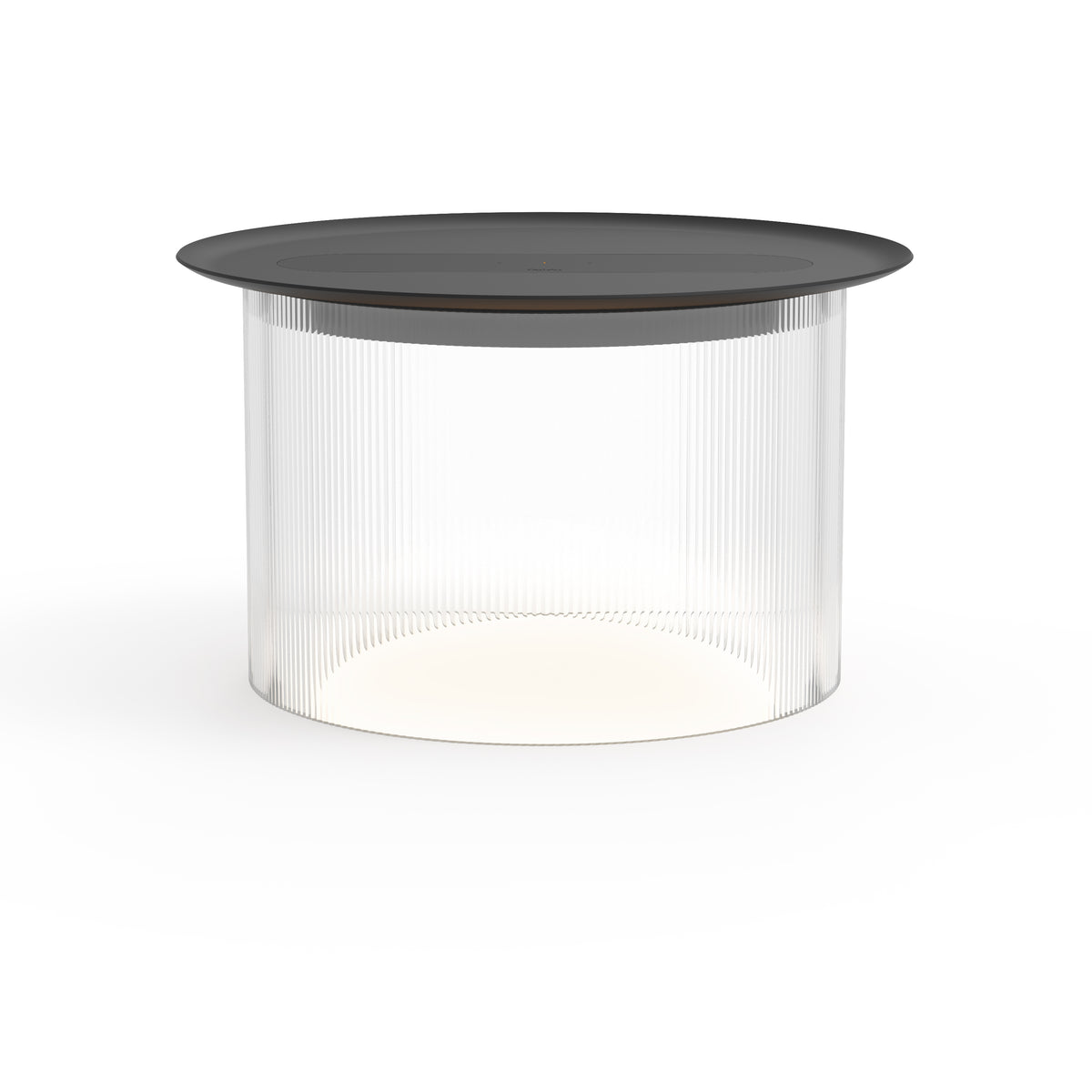 Pablo Carousel Large LED Table Lamp in Clear Base with Black Tray 12"