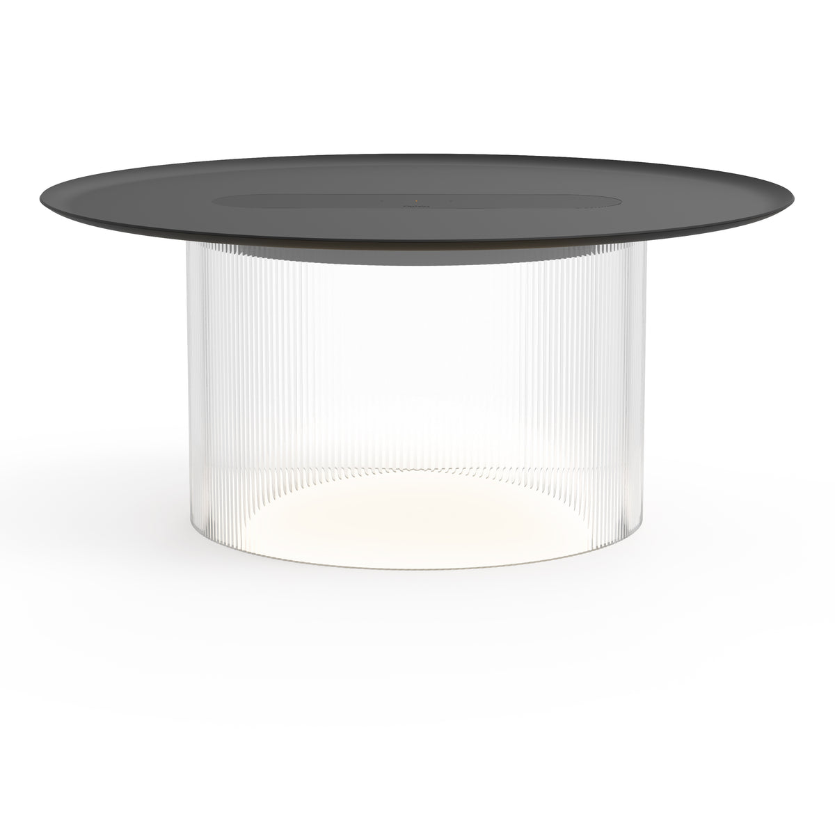 Pablo Carousel Large LED Table Lamp in Clear Base with Black Tray 16"