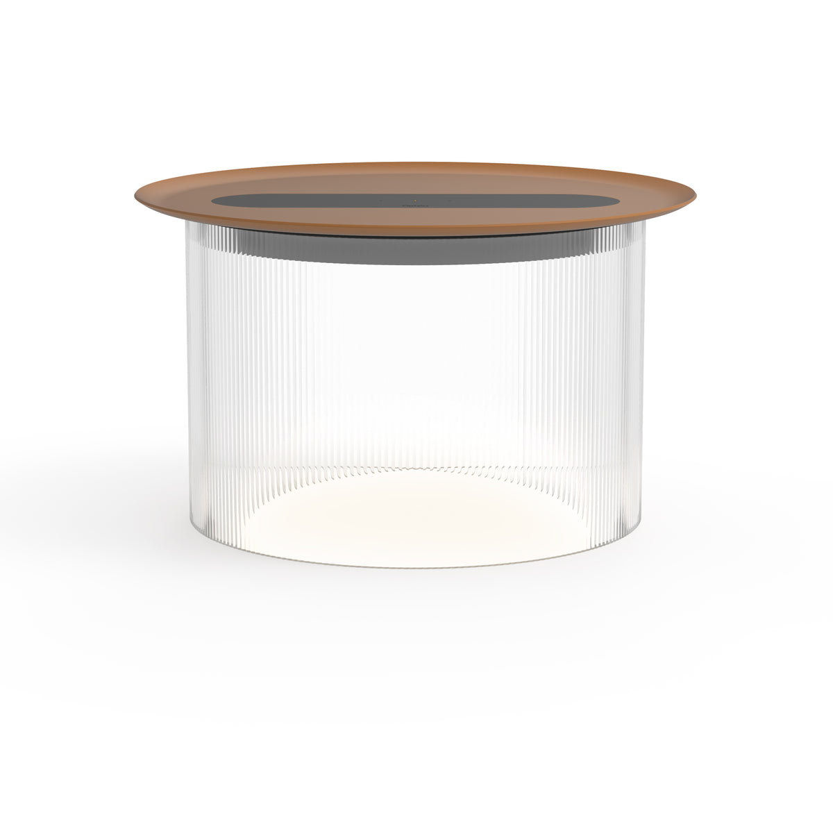 Pablo Carousel Large LED Table Lamp in Clear Base with Terracotta Tray 12"
