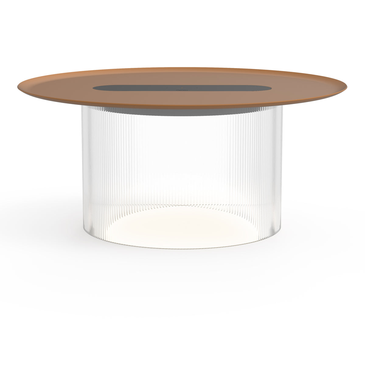 Pablo Carousel Large LED Table Lamp in Clear Base with Terracotta Tray 16"