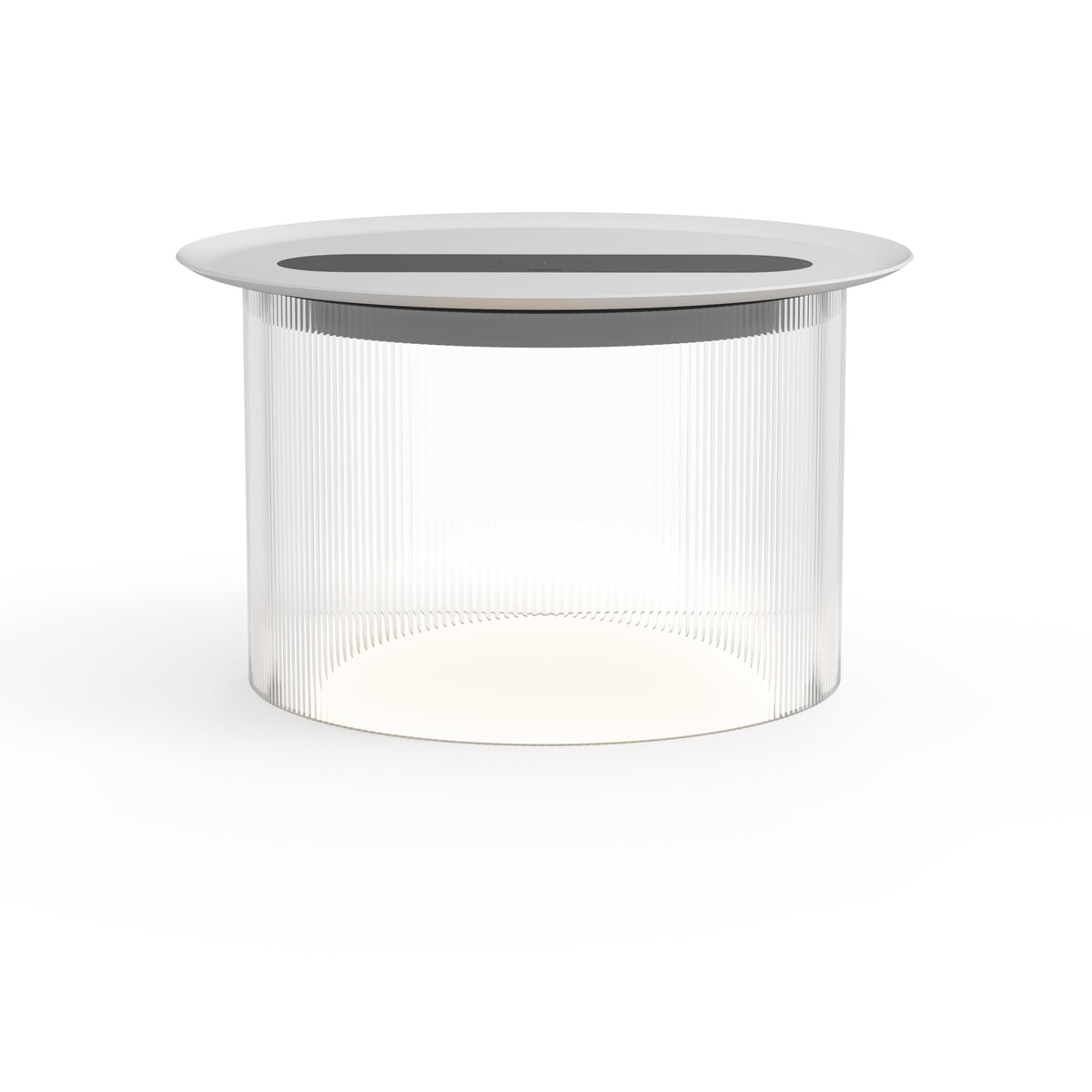 Pablo Carousel Large LED Table Lamp in Clear Base with White Tray 12"