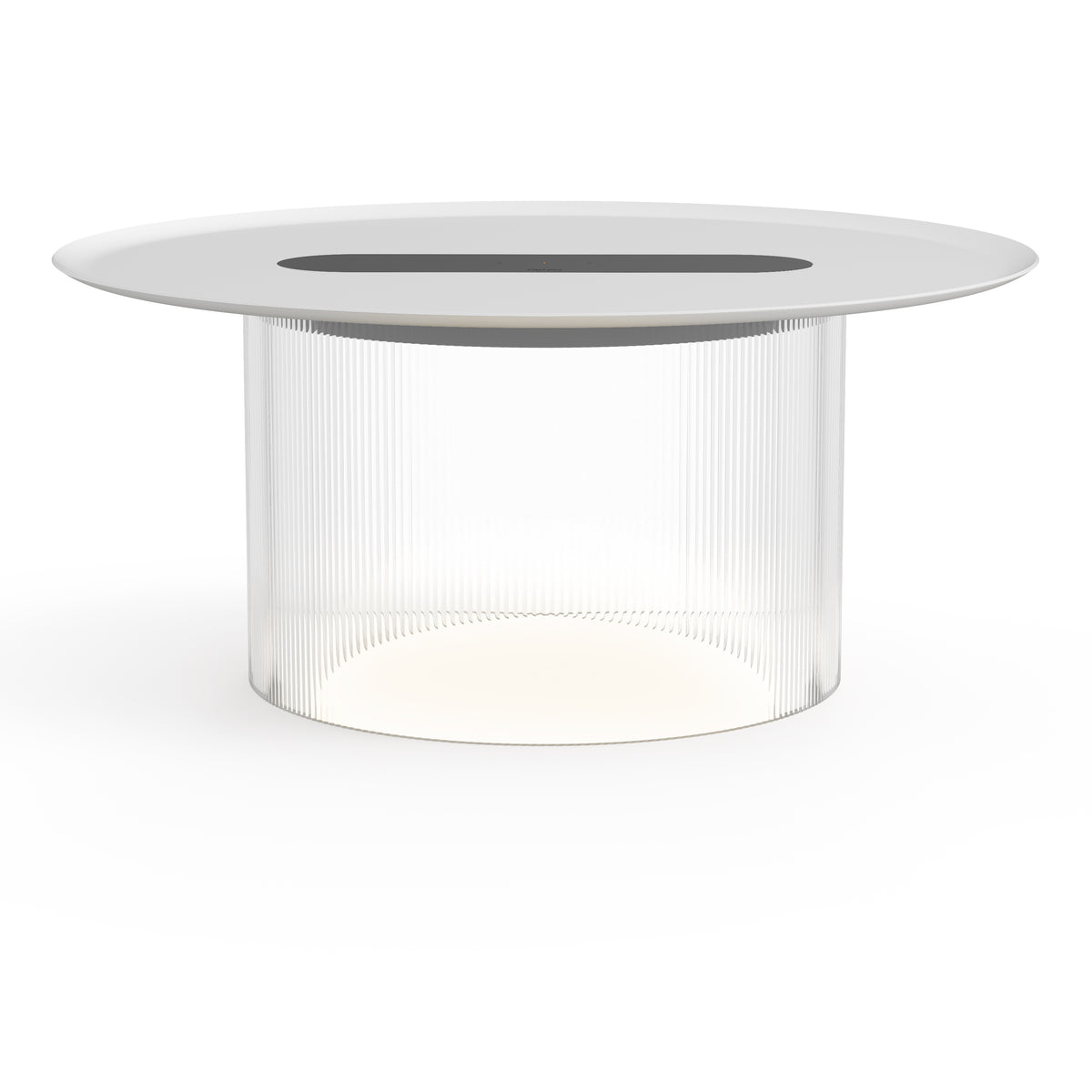 Pablo Carousel Large LED Table Lamp in Clear Base with White Tray 16"