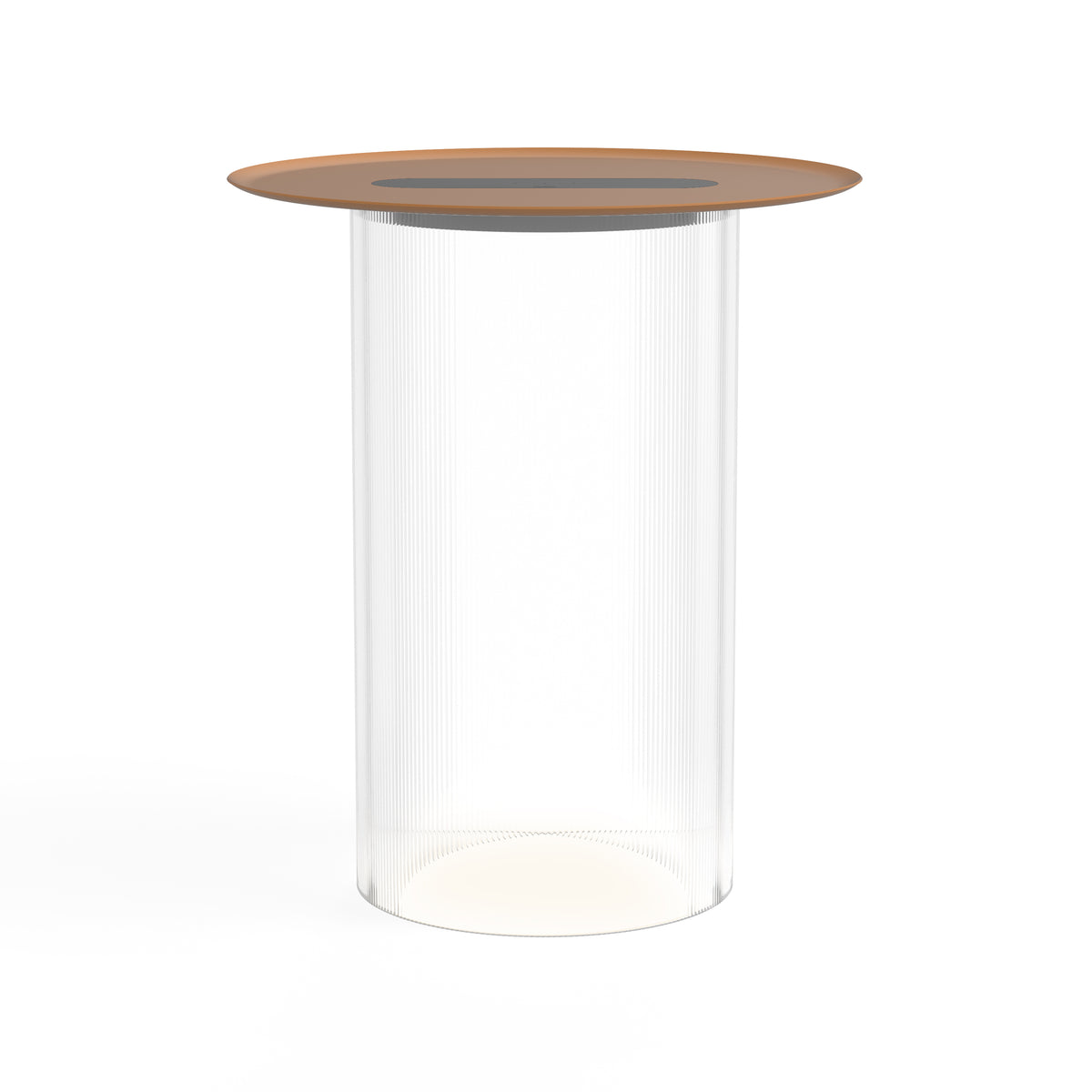 Pablo Carousel LED Floor Lamp in Clear Base with Terracotta Tray