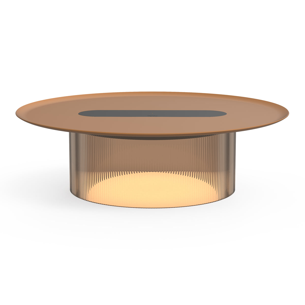 Pablo Carousel Small LED Table Lamp in Bronze Base with Terracotta Tray 16"