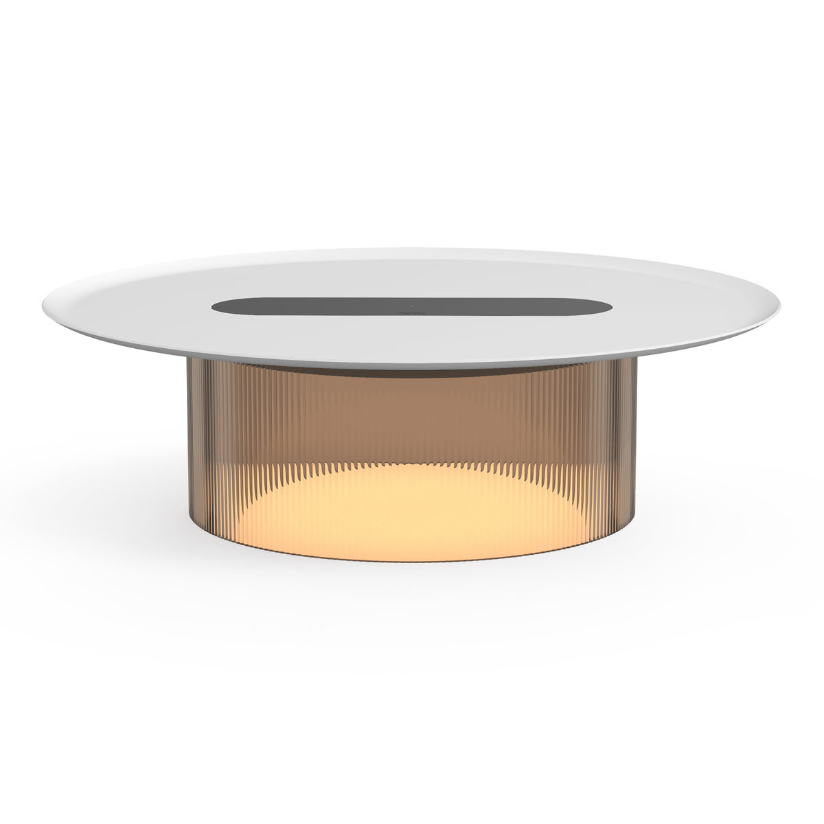 Pablo Carousel Small LED Table Lamp in Bronze Base with White Tray 16"