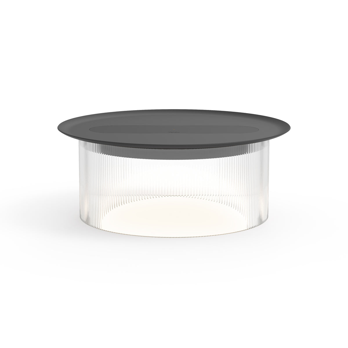 Pablo Carousel Small LED Table Lamp in Clear Base with Black Tray 12"