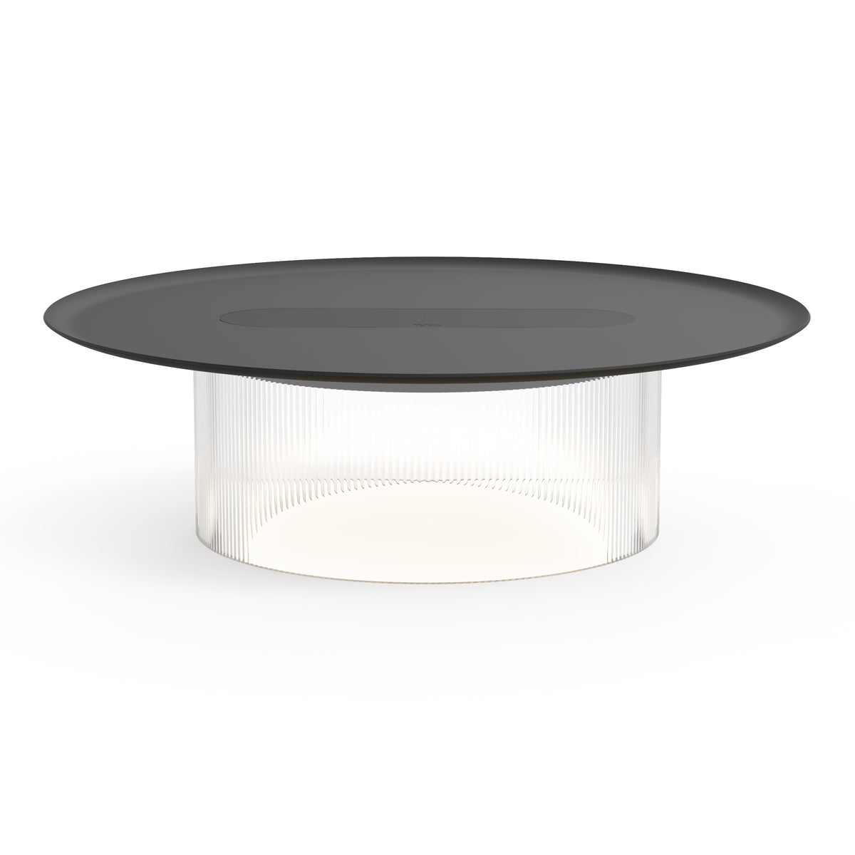 Pablo Carousel Small LED Table Lamp in Clear Base with Black Tray 16"