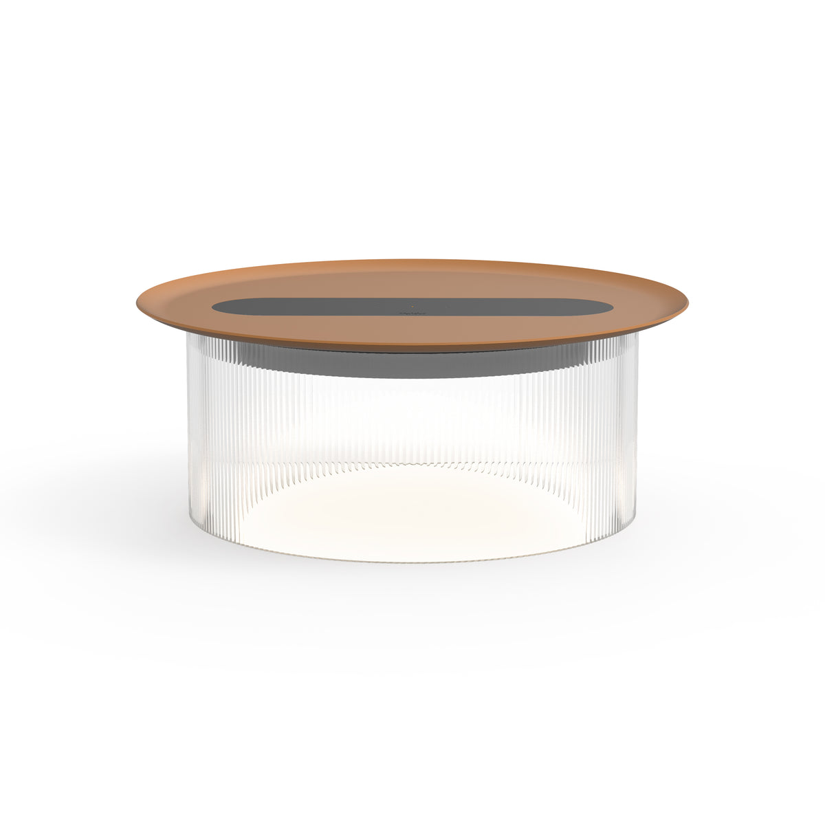 Pablo Carousel Small LED Table Lamp in Clear Base with Terracotta Tray 12"