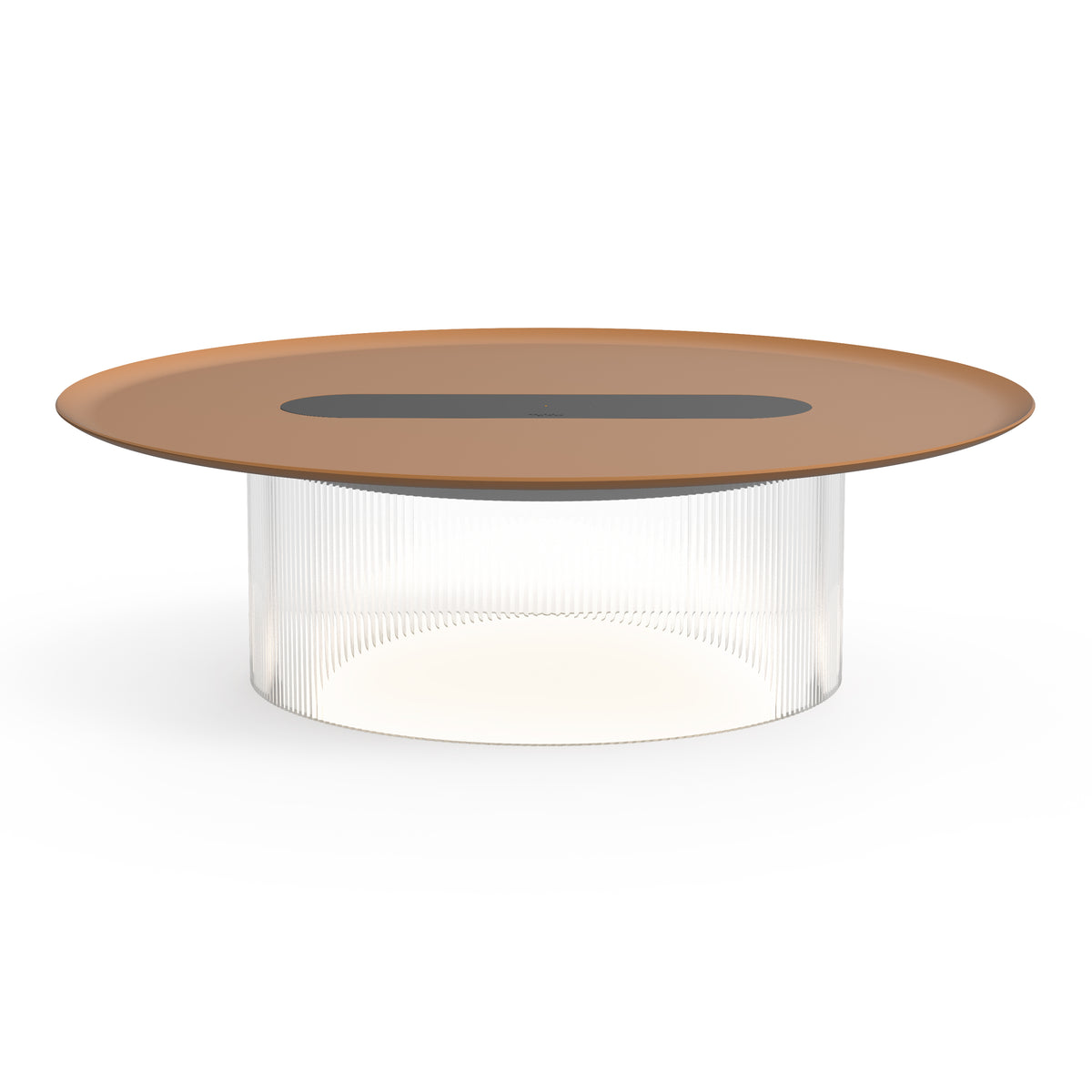 Pablo Carousel Small LED Table Lamp in Clear Base with Terracotta Tray 16"