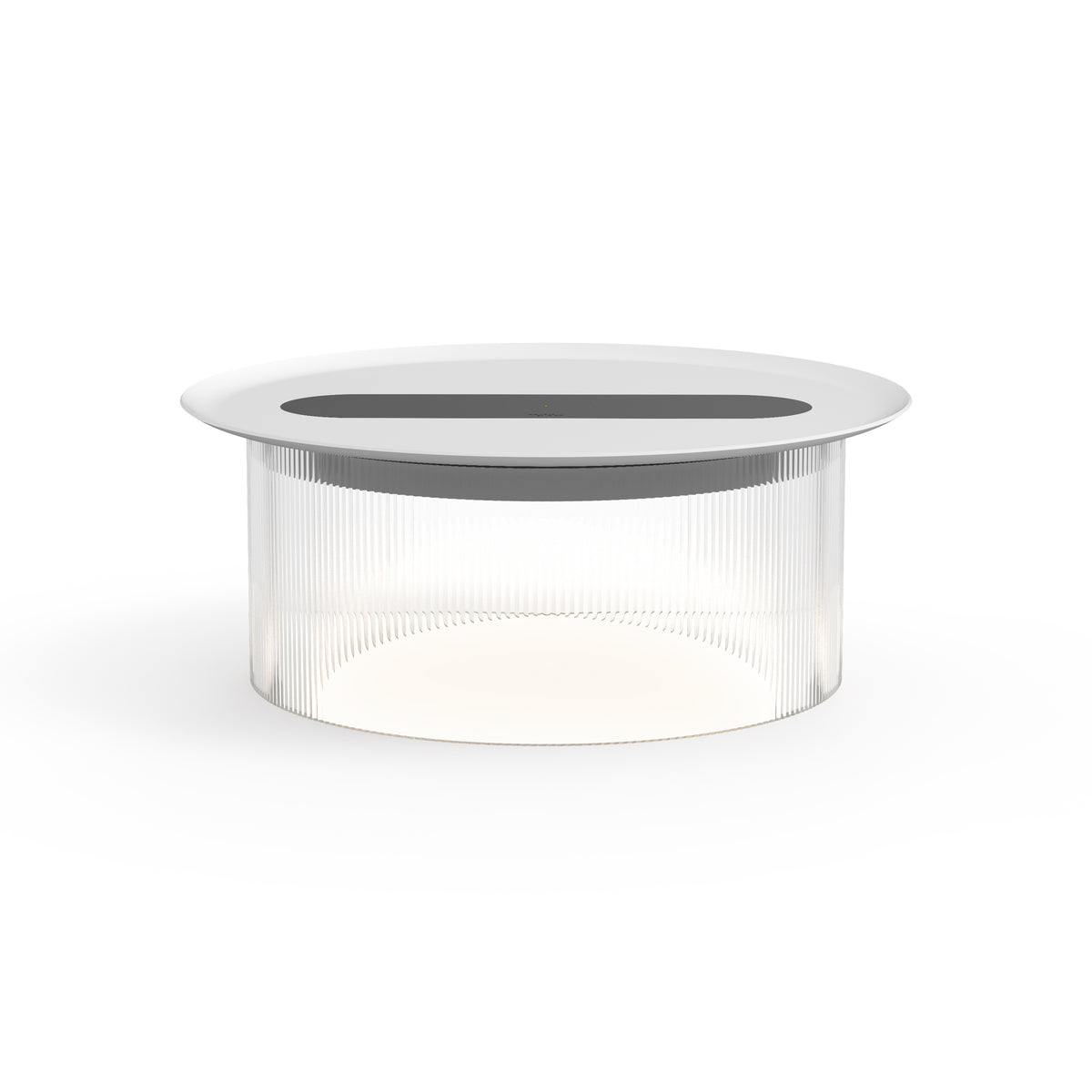 Pablo Carousel Small LED Table Lamp in Clear Base with White Tray 12"