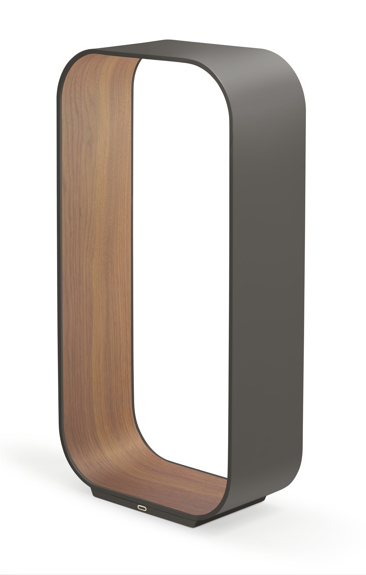 Pablo Contour Large LED Table Lamp in Graphite Exterior, Walnut Interior