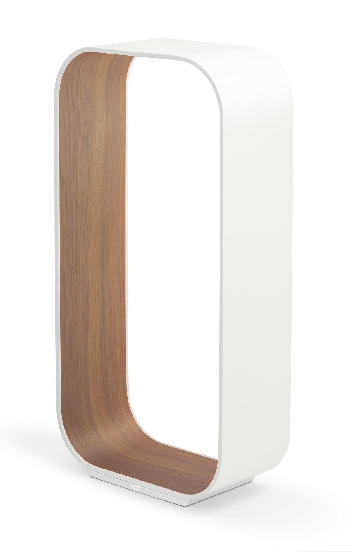 Pablo Contour Large LED Table Lamp in White Exterior, Walnut Interior