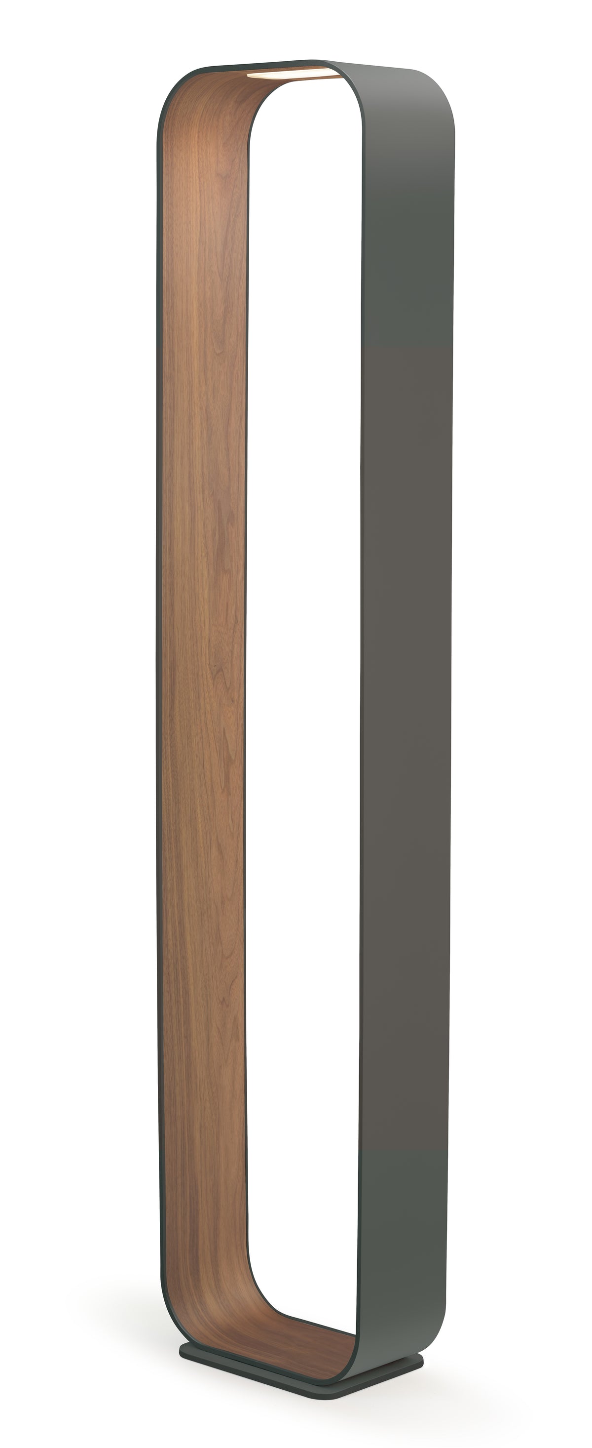 Pablo Contour LED Floor Lamp in Graphite Exterior, Walnut Interior