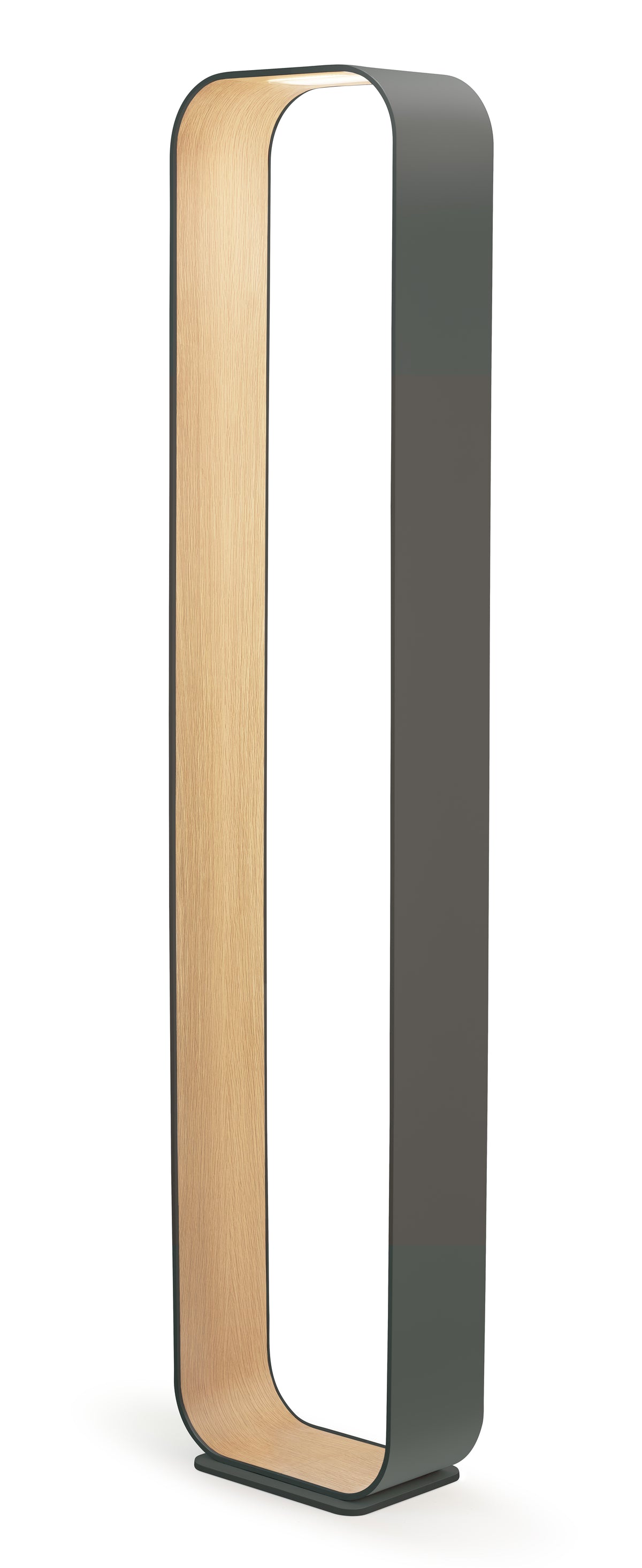 Pablo Contour LED Floor Lamp in Graphite Exterior, White Oak Interior