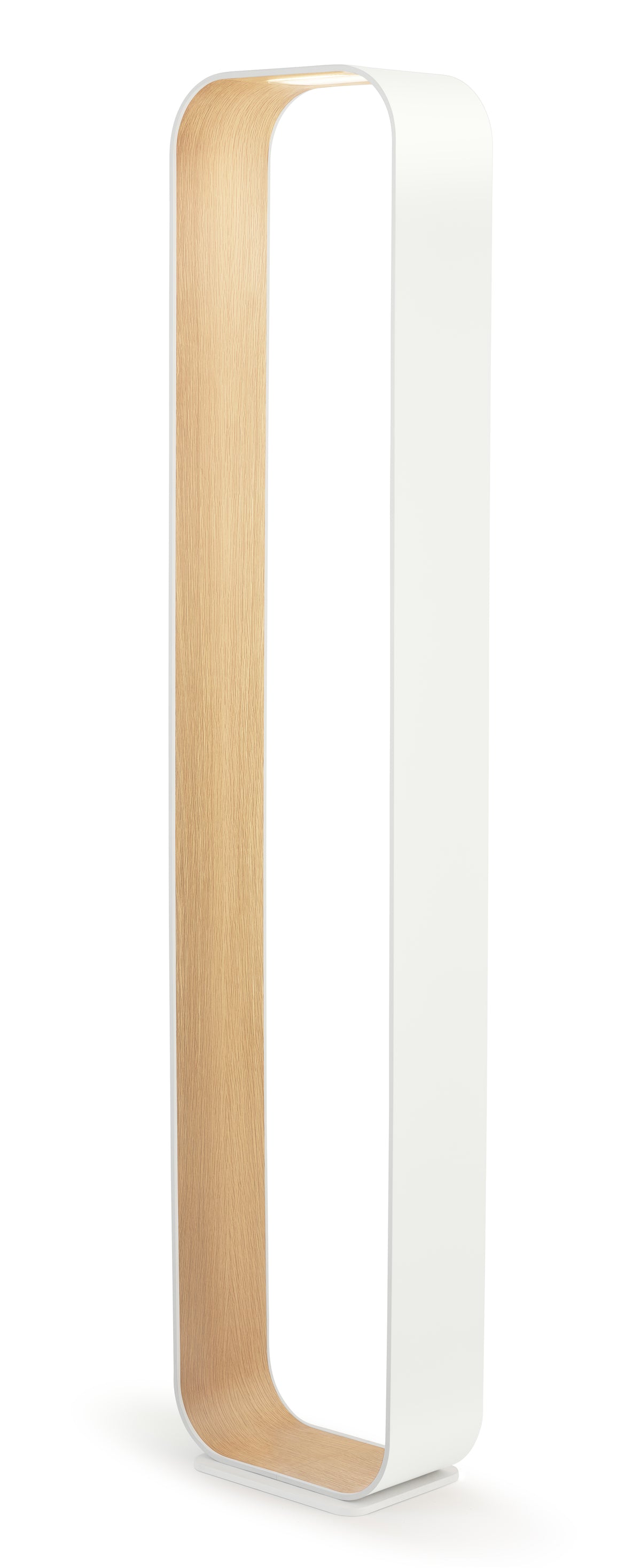 Pablo Contour LED Floor Lamp in White Exterior, White Oak Interior