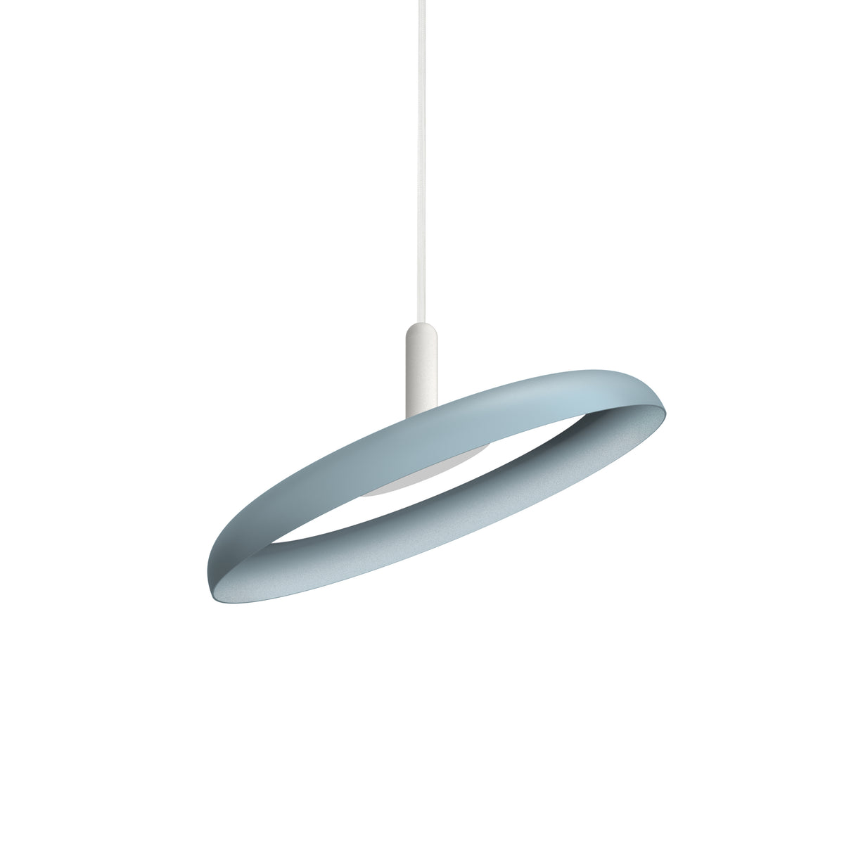 Pablo Nivél Adjustable LED Pendant Light in 15" White with Slate Blue