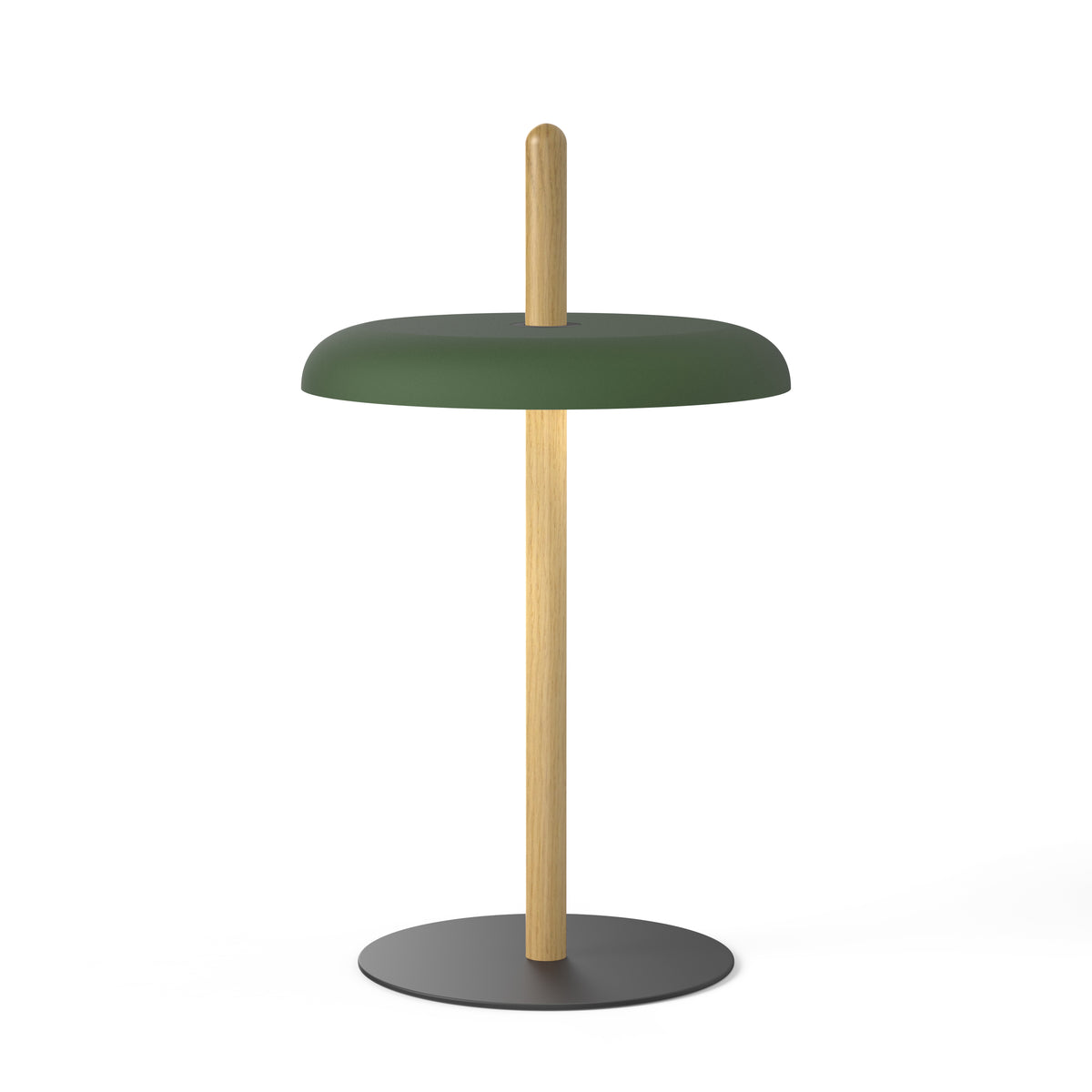 Pablo Nivél Cordless LED Table Lamp in Oak, Forest Green