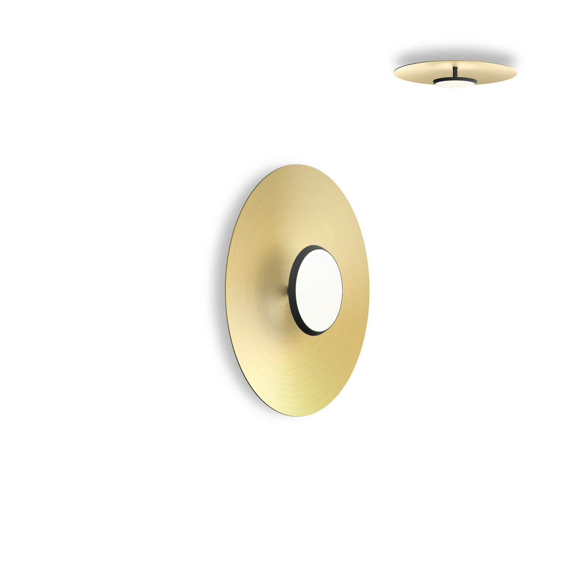 Pablo Sky Dome Flush LED in 18" Matte Black, Brushed Brass