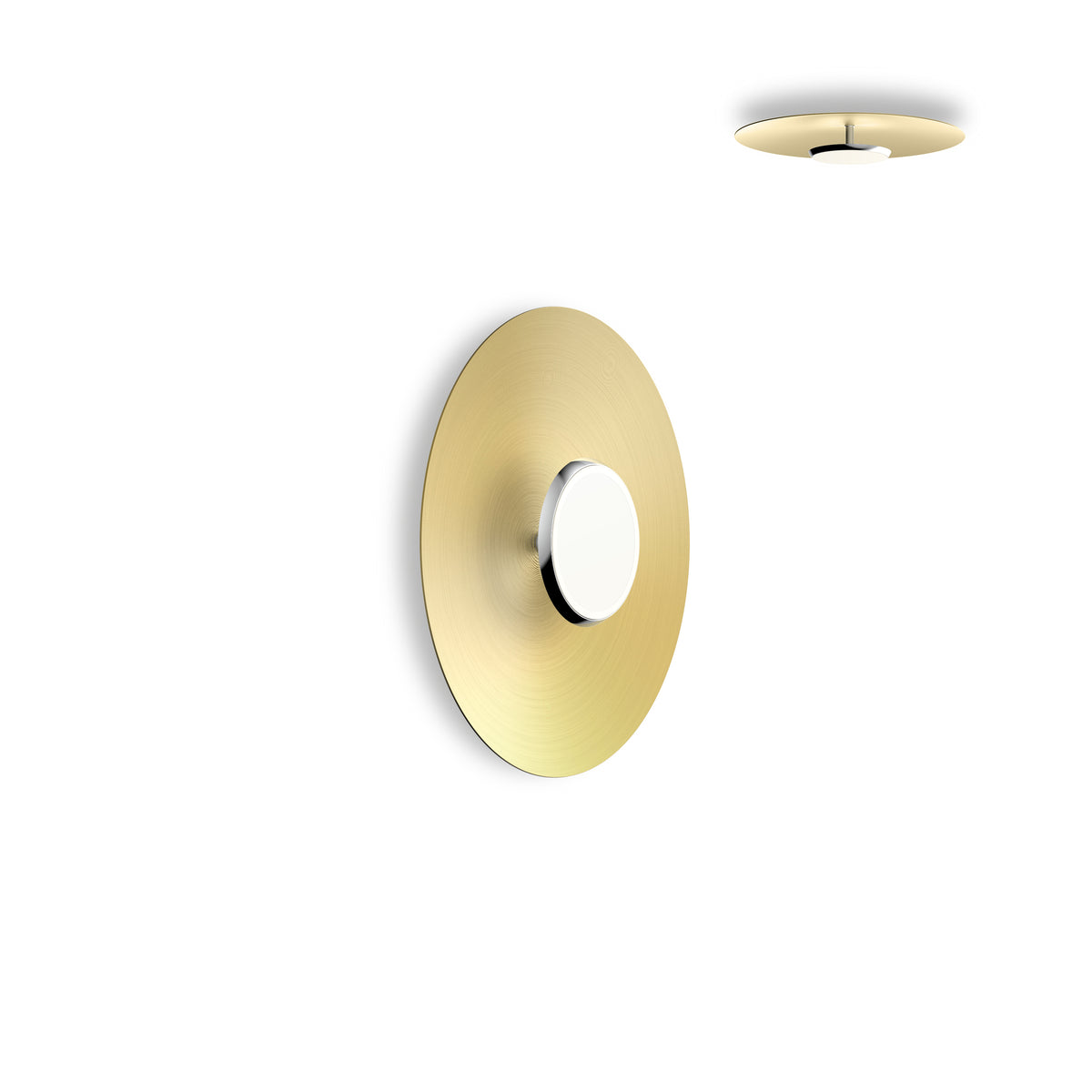 Pablo Sky Dome Flush LED in 18" Polished Aluminum, Brushed Brass