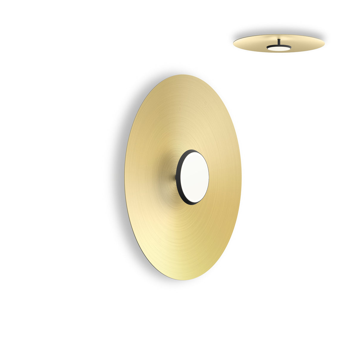 Pablo Sky Dome Flush LED in 24" Matte Black, Brushed Brass