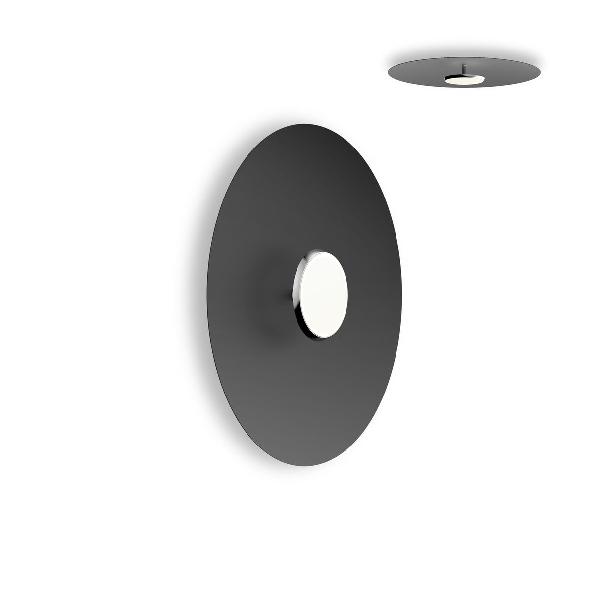 Pablo Sky Dome Flush LED in 24" Polished Aluminum, Black