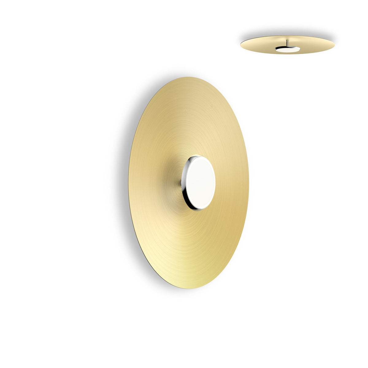 Pablo Sky Dome Flush LED in 24" Polished Aluminum, Brushed Brass