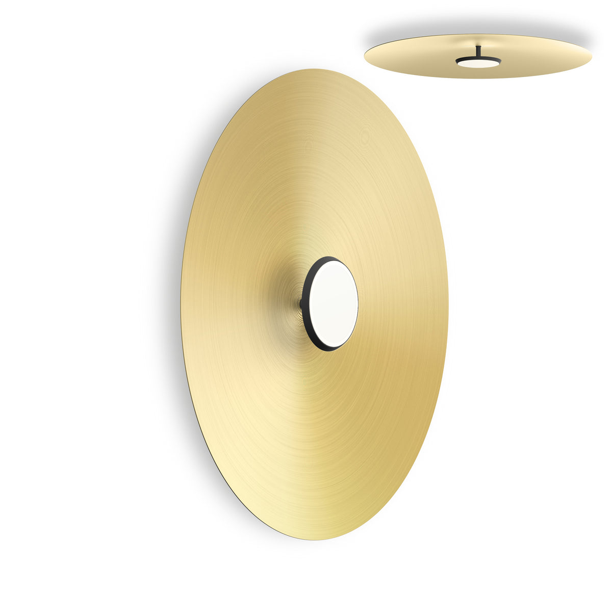 Pablo Sky Dome Flush LED in 32" Matte Black, Brushed Brass