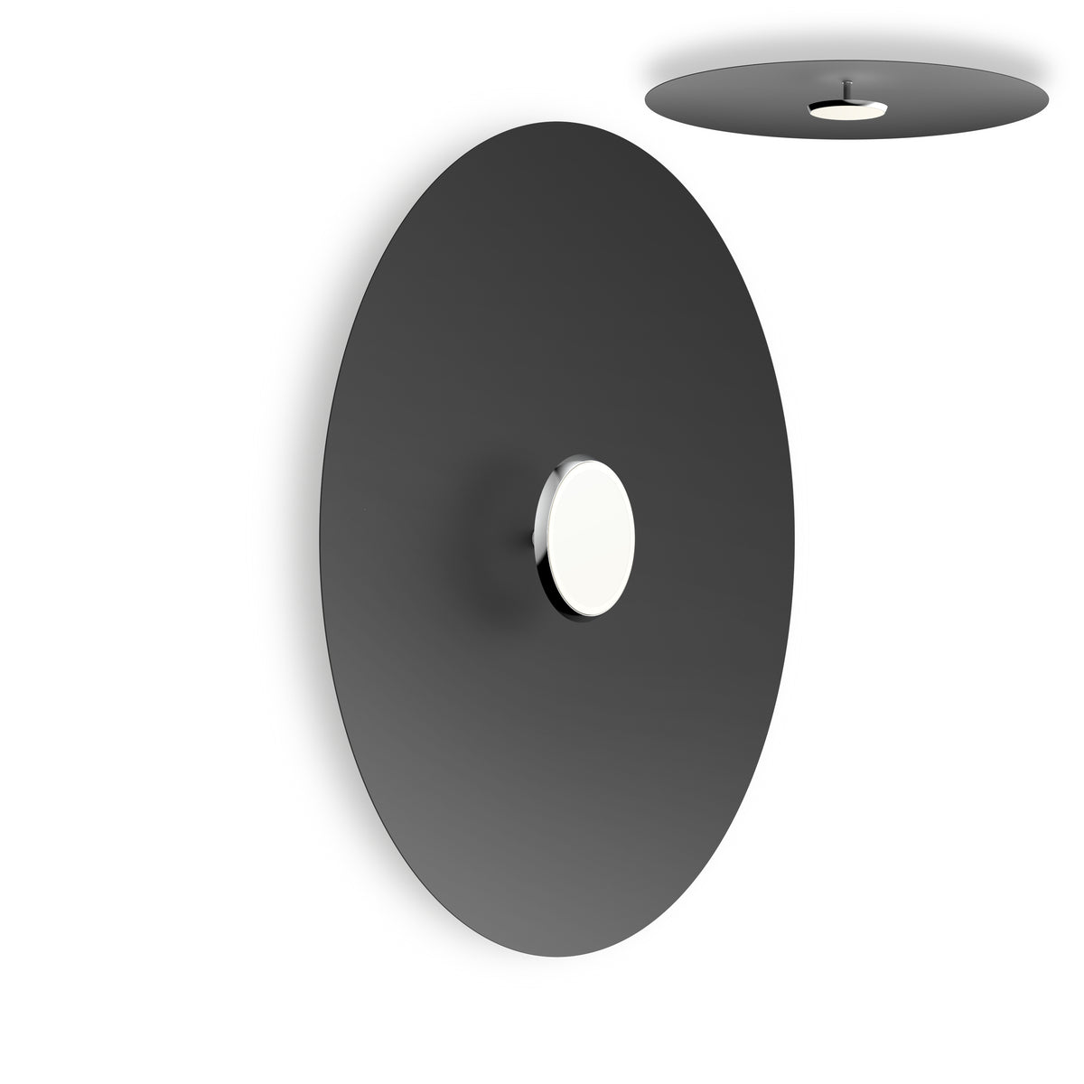 Pablo Sky Dome Flush LED in 32" Polished Aluminum, Black
