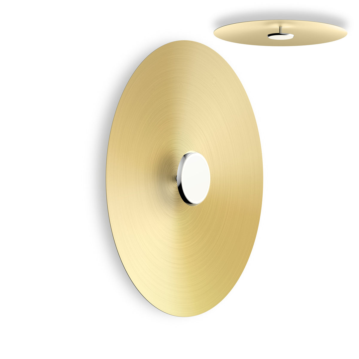 Pablo Sky Dome Flush LED in 32" Polished Aluminum, Brushed Brass