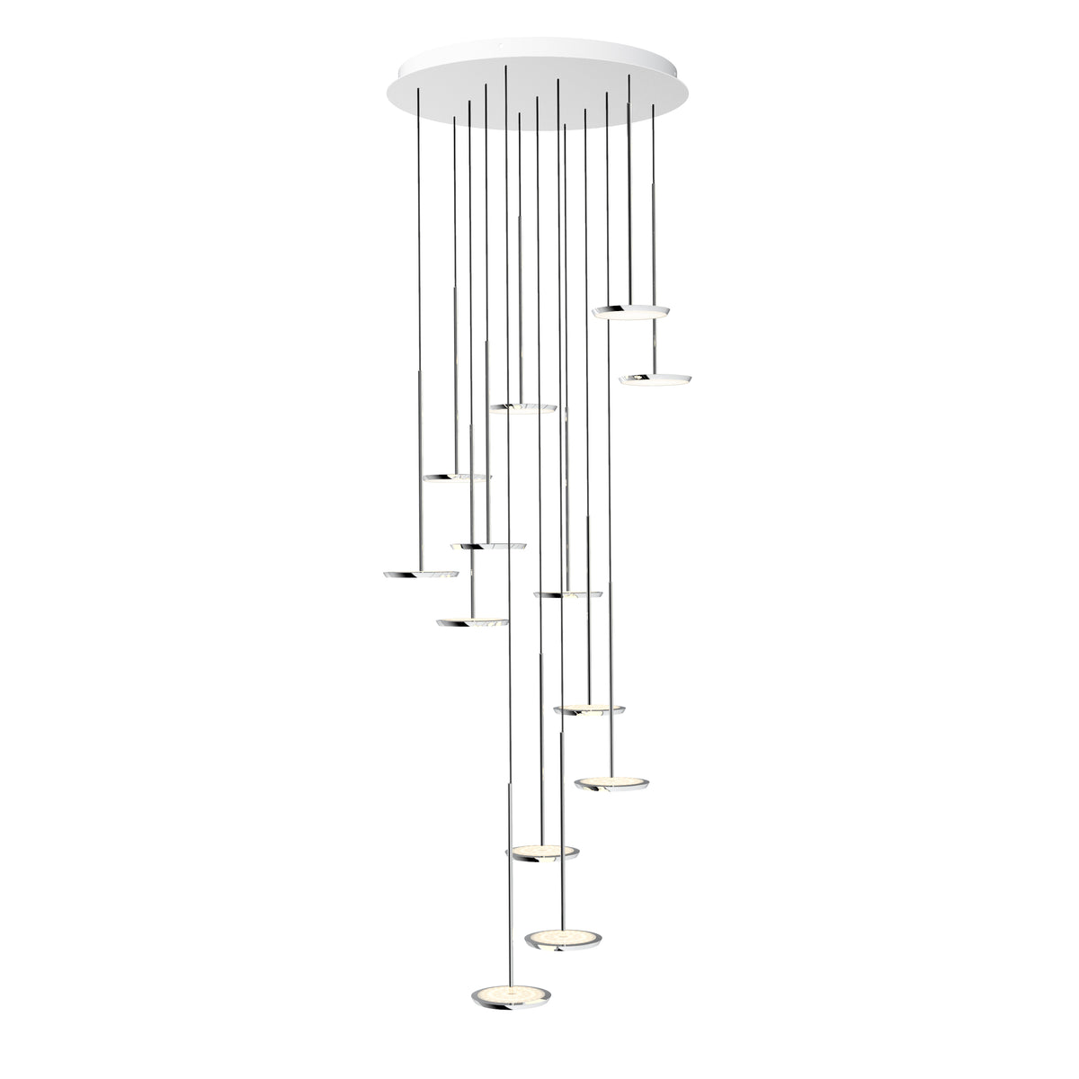Pablo Sky Solo Chandelier 13 in Polished Aluminum