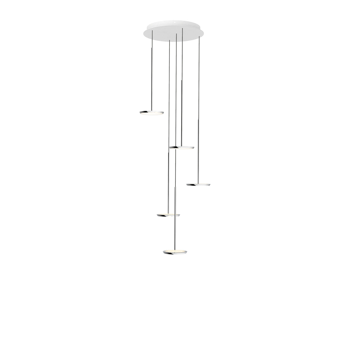Pablo Sky Solo Chandelier 5 in Polished Aluminum