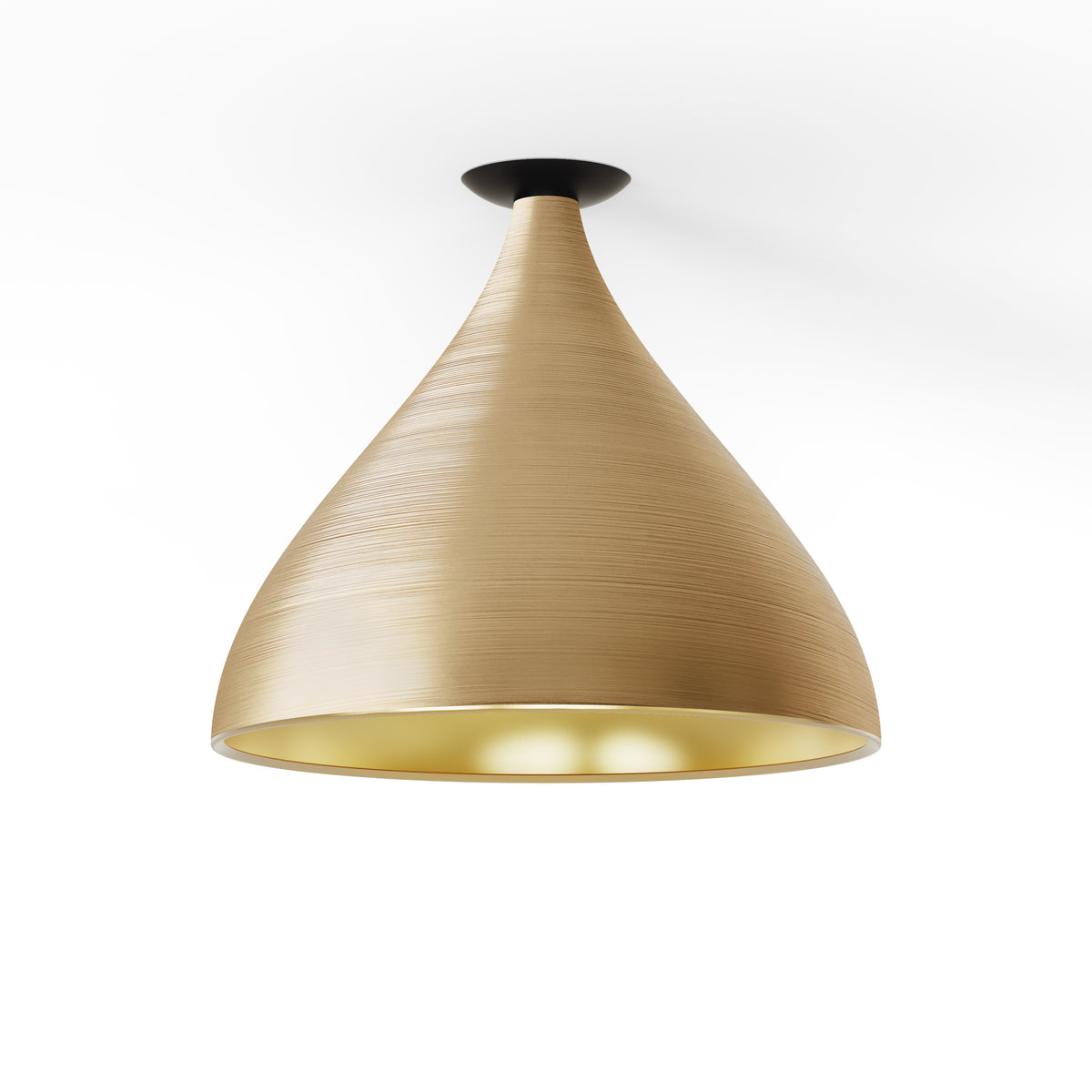 Pablo Swell Flush Mount Ceiling Light in Brass, Brass, Narrow