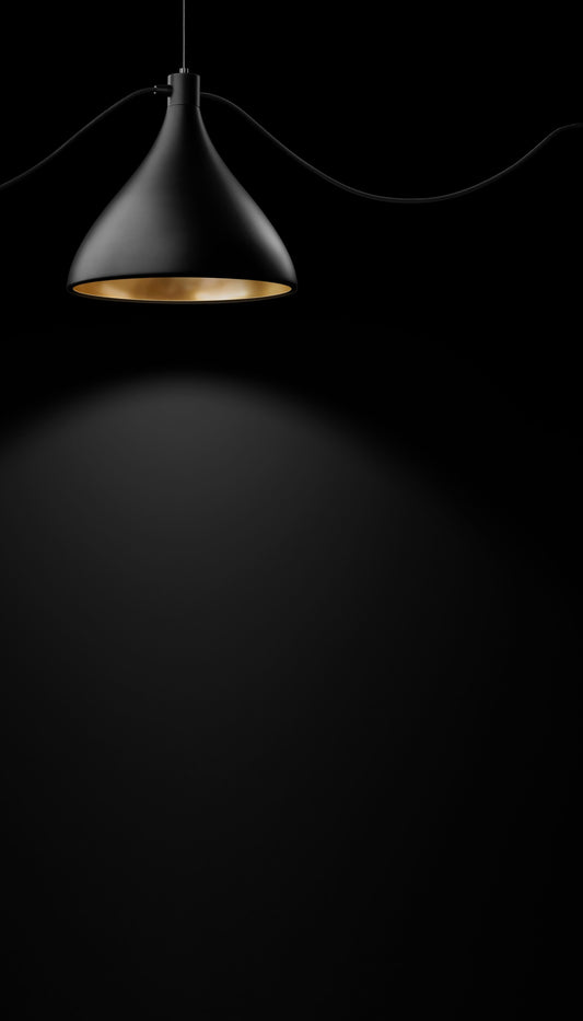 Pablo Swell Single Pendant, Narrow styled in a room
